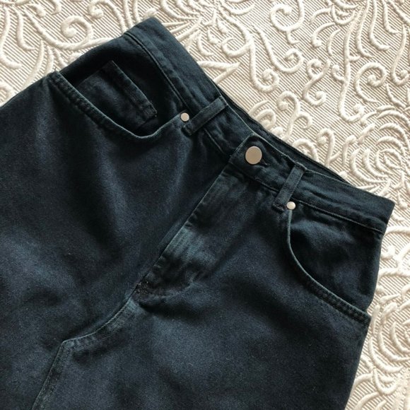 NEW ZARA High-Rise Five-Pocket Denim Midi Fishtail Skirt Dark Navy Small - Picture 7 of 9